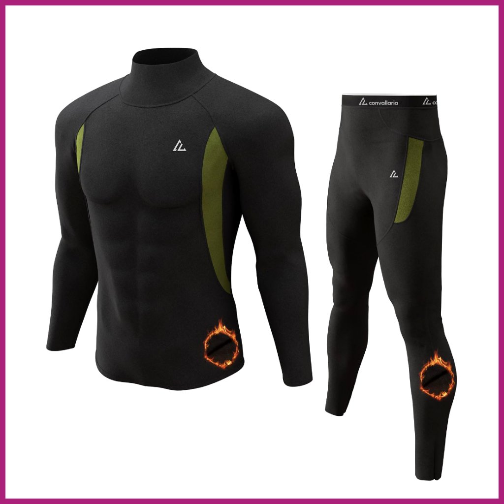 Men's Thermal Underwear Set Polyester Spandex Base Layer Long Johns